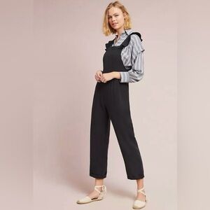 Anthropologie Dolan to the left black ruffel jumpsuit